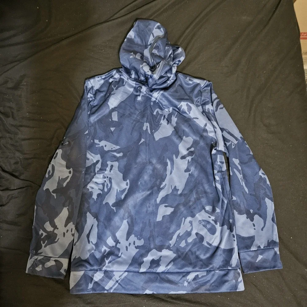 Adidas Blue Hoodie Youth XL (18-20) Sports‎ Athletic Wear Water Camo